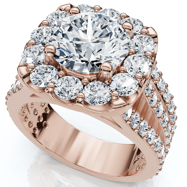 Pompeii3 3-Row Engagement Ring 14k Gold US 7.5 4