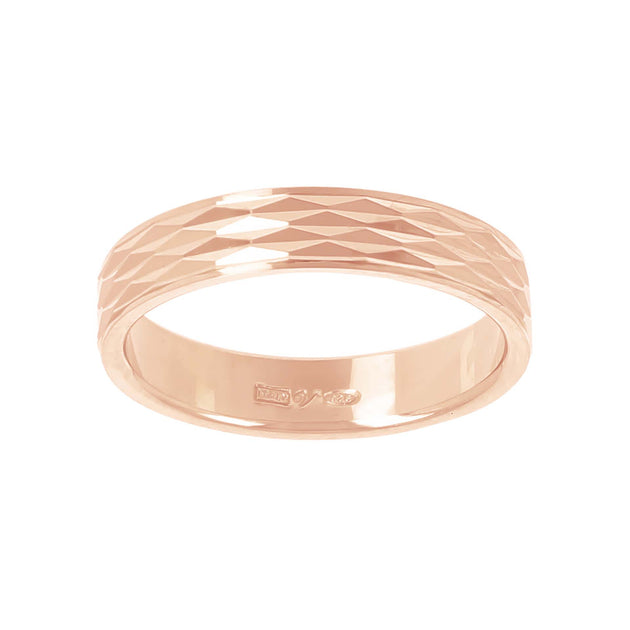 Autentica Diamond Cut Band Ring Gold US 9 2