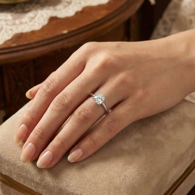Pompeii3 1.5Ct Cushion Solitaire Diamond Engagement Ring 14k Gold US 4.5 4