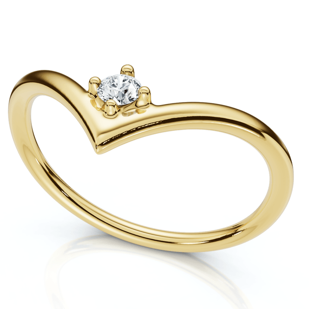 Pompeii3 Diamond Stackable Chevron Wedding Ring 14k Gold US 7.5 2