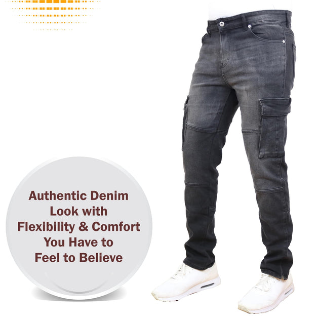Blue Ice Men's Stretch Cargo Pocket Jeans 3 Pack Multi 38x32 7