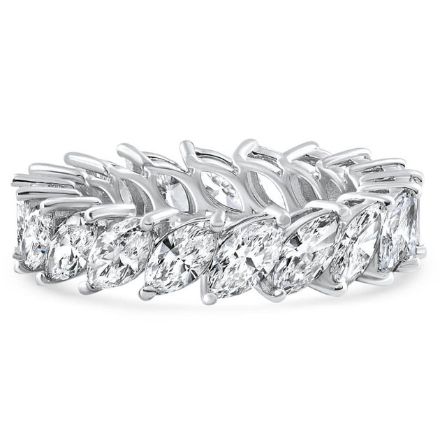 Pompeii3 Marquise Cut Diamond Eternity Ring 14k Gold US 8 5
