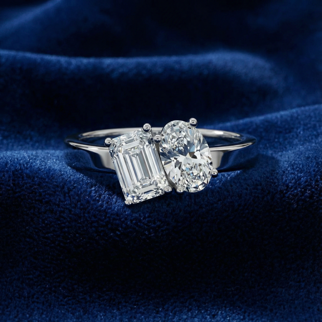 Pompeii3 Toi Et Moi Diamond Ring 14k Gold US 5-6 6