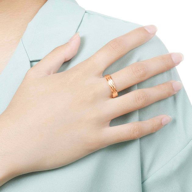 Autentica Diamond Cut Band Ring Gold US 9 4