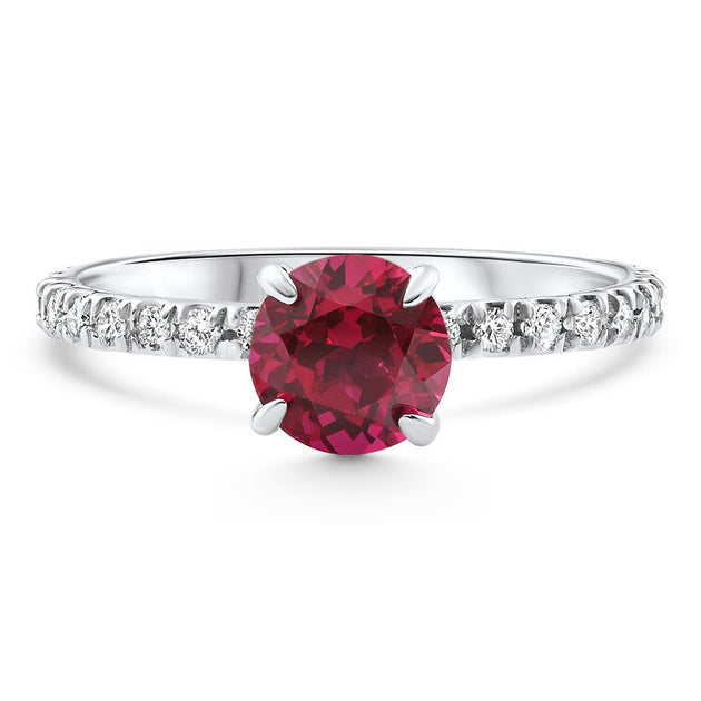 Pompeii3 VS 1Ct Round Ruby Diamond Ring 10k Gold Red US 7 3
