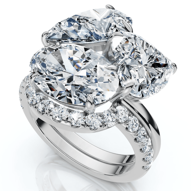 Pompeii3 Abstract Diamond Ring Set 14k Gold Multi US 4.5 6