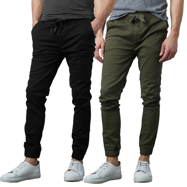Harvic Galaxy Men's Slim-Fit Twill Jogger Pants Multi Large 8