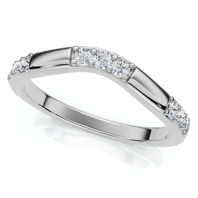 Pompeii3 1/3Ct Diamond Contour Wedding Guard Ring 14k Gold US 4 6