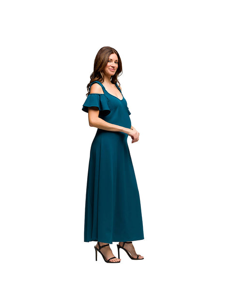 24seven Comfort Apparel Maternity Maxi Dress Multi Plus Size 3X 3