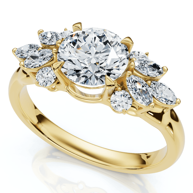 Pompeii3 Feather Diamond Accent Ring 14k Gold US 5.5 2