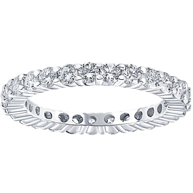 Pompeii3 Diamond Eternity Wedding Ring White Gold US 6.5 2