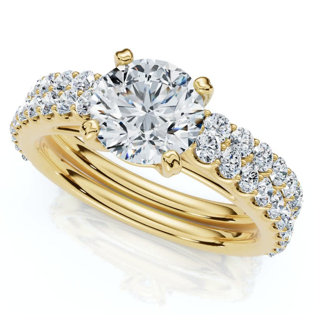 Pompeii3 Diamond Engagement Wedding Ring Set 14k Gold Multi US 8 6