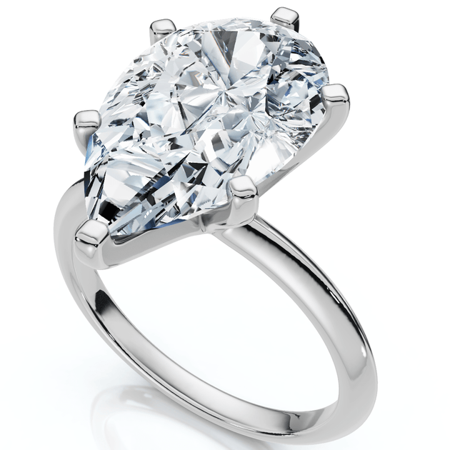 Pompeii3 5Ct Pear Solitaire Diamond Engagement Ring US 4.5 5