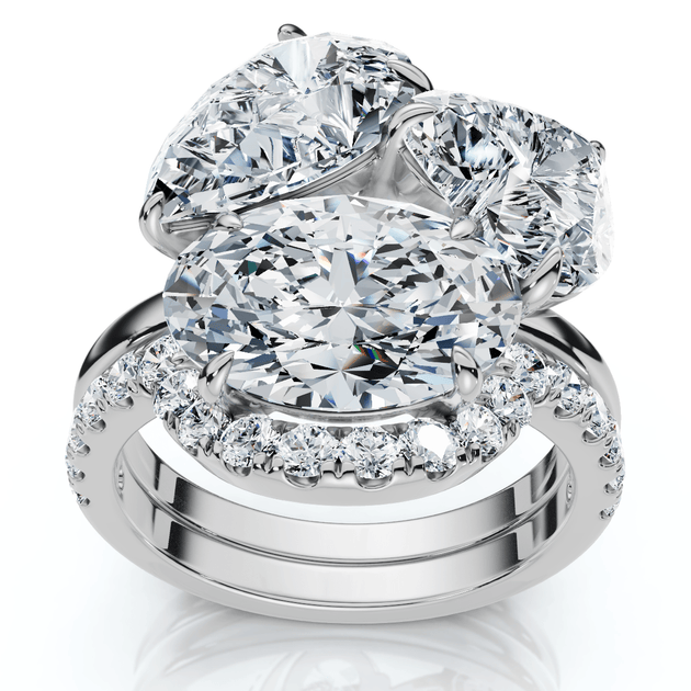 Pompeii3 Abstract Diamond Ring Set 14k Gold Multi US 4.5 4