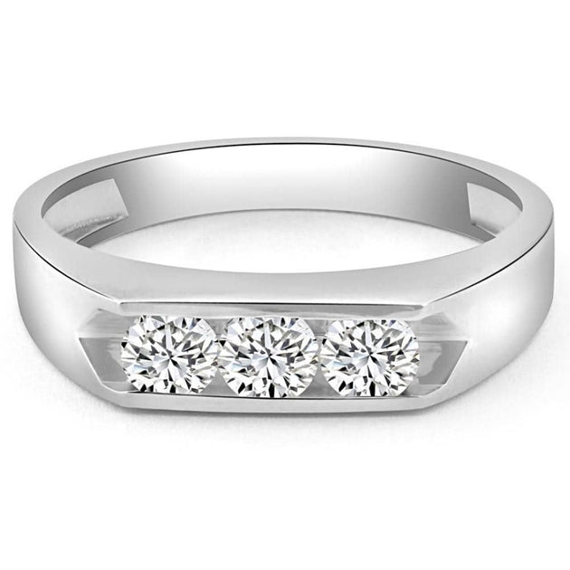 Pompeii3 Three Stone Diamond Ring Yellow Gold US 8 3
