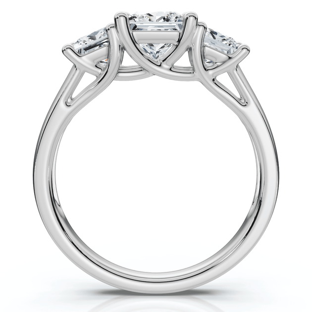 Pompeii3 Princess Cut Diamond Engagement Ring 14k White Gold US 7 4
