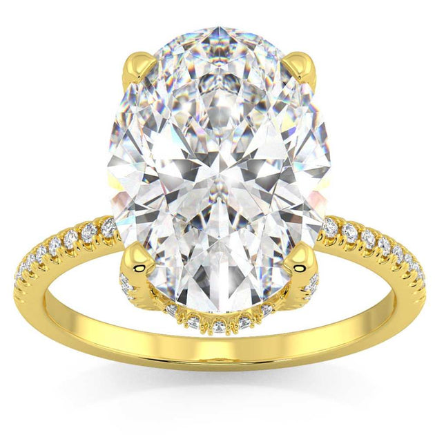 Pompeii3 Side Halo Engagement Ring 14k Gold US 9 4