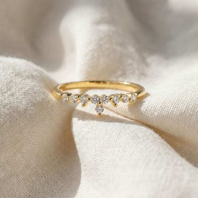 Pompeii3 1/5ct Stackable Diamond Anniversary Ring 14k Gold White US 5.5 6