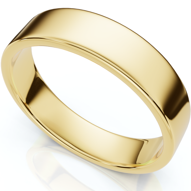 Pompeii3 Flat Wedding Band Yellow Gold US 6.5 2