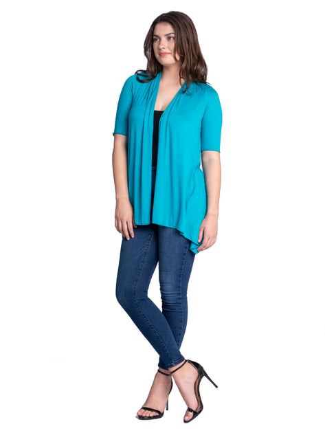 24seven Comfort Apparel Open Front Cardigan Multi Large 3