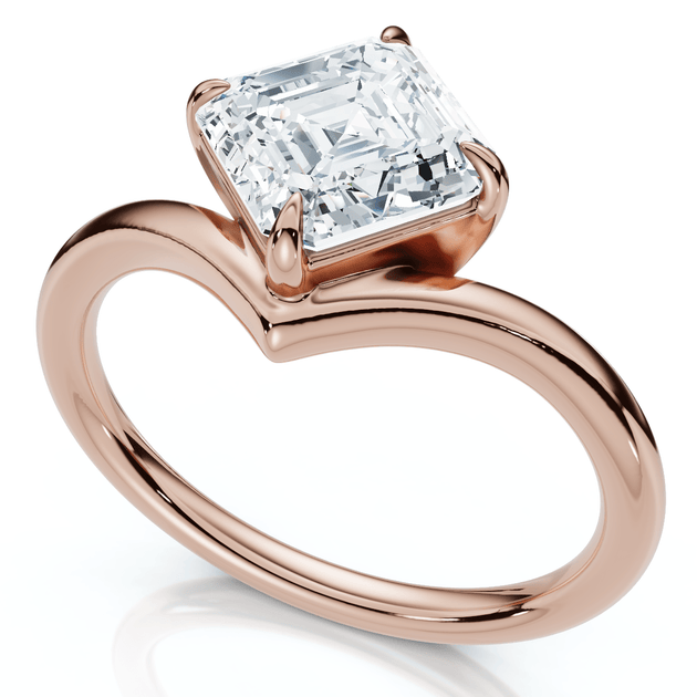 Pompeii3 1Ct Asscher Cut Diamond Engagement Ring Gold/Platinum US 12 2