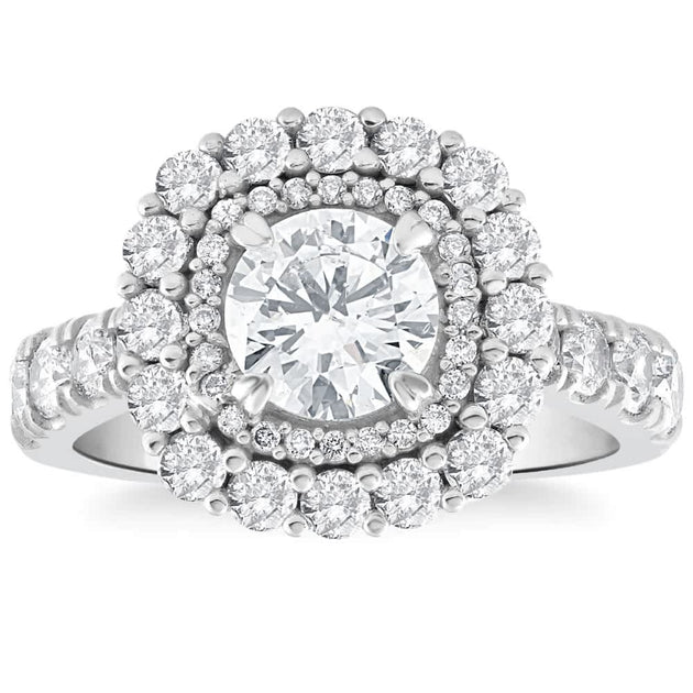 Pompeii3 Cushion Halo Diamond Engagement Ring Gold US 8.5 3