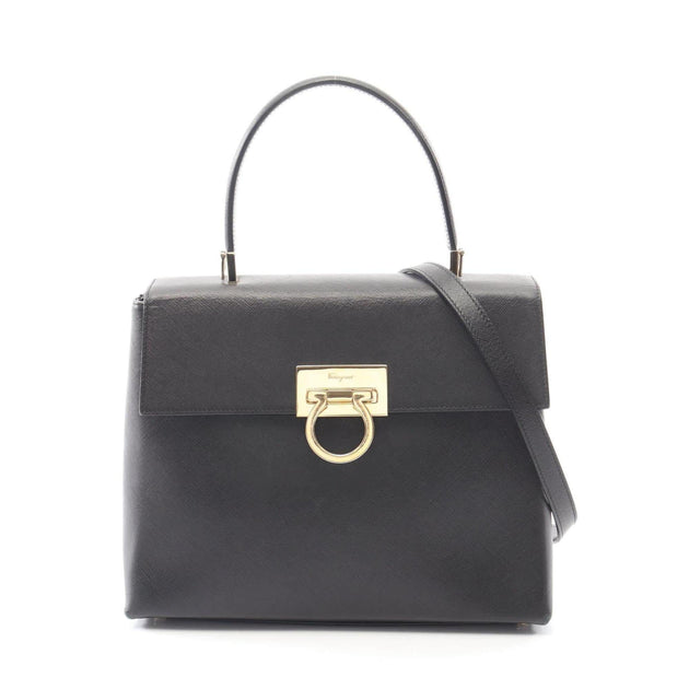 Salvatore Ferragamo Leather Handbag Black One Size 7