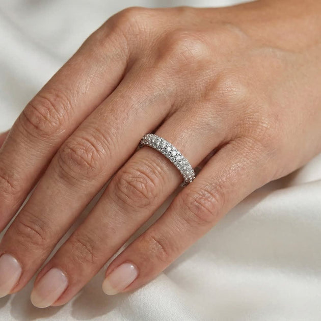 Pompeii3 Eternity Ring Pave Diamond 14k Gold US 8.5 6