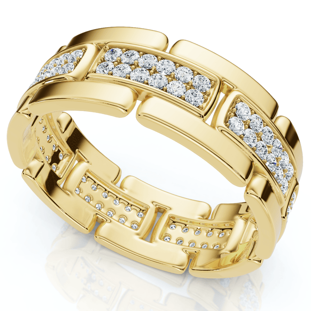Pompeii3 Diamond Link Wedding Band Gold US 8 4