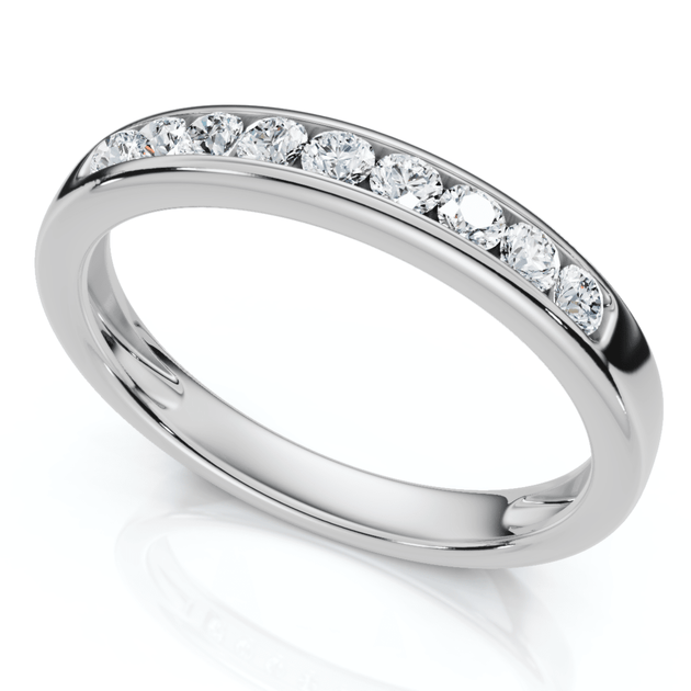 Pompeii3 1/4Ct Diamond Wedding Band Silver US 4.5 3