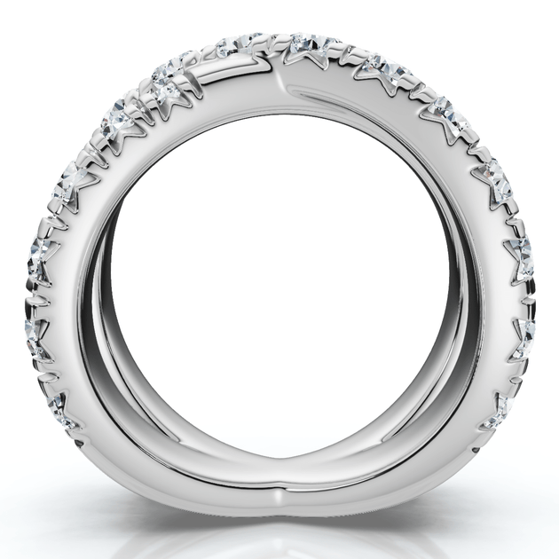 Pompeii3 3Ct Diamond Crossover Right Hand Ring Gold/Platinum US 8 4