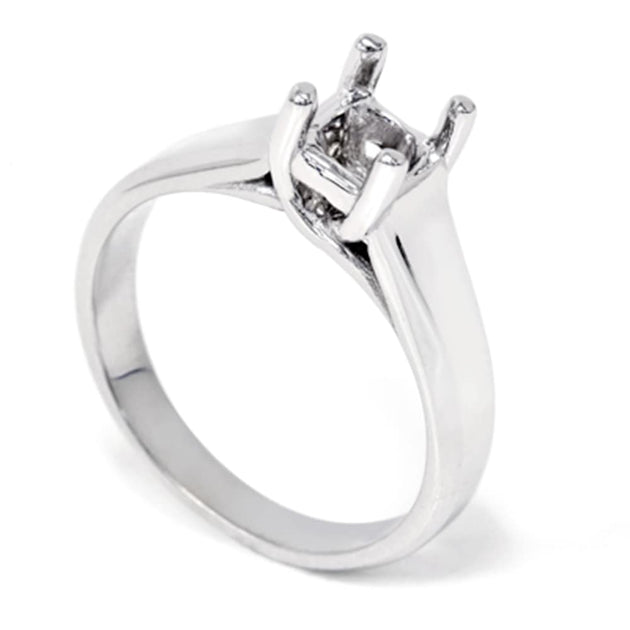 Pompeii3 Solitaire Cathedral Ring 14K White Gold Multi US 8 4