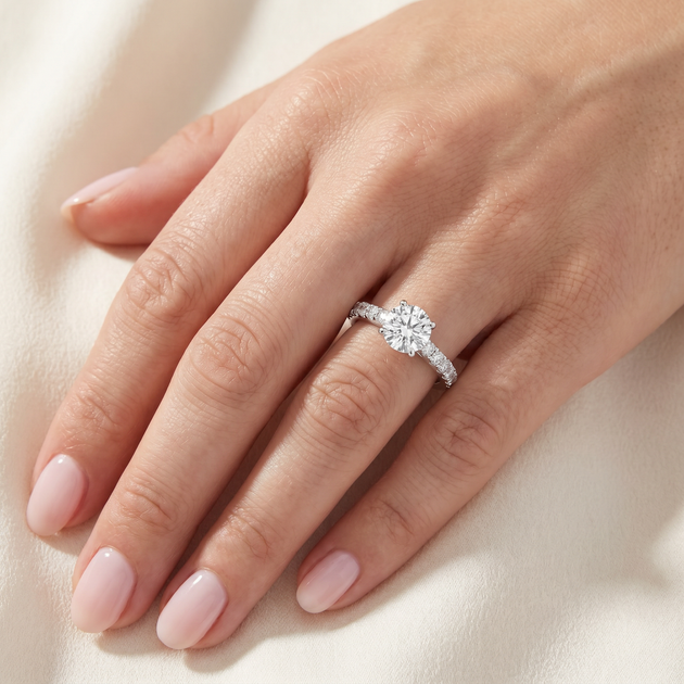 Pompeii3 Lab Grown Diamond Ring White Gold US 7.5 3