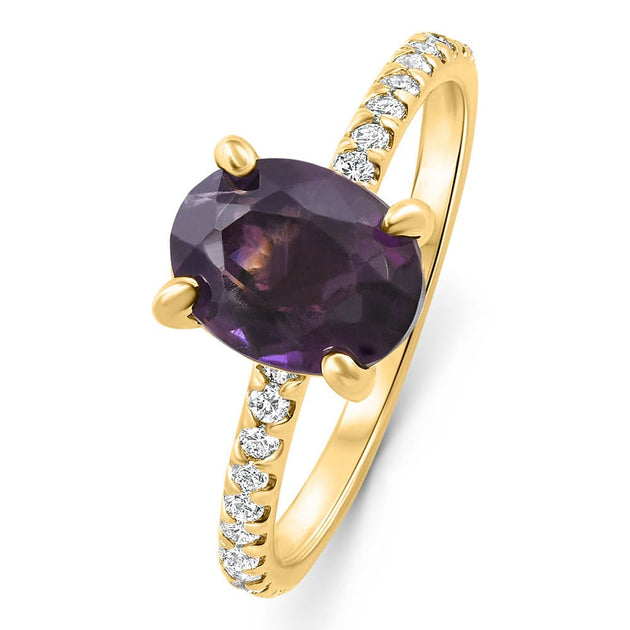 Pompeii3 Amethyst Diamond Ring Gold US 8.5 2