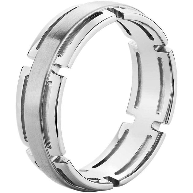 Pompeii3 Modern Link Edge Wedding Ring Gold US 8.5 4
