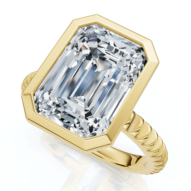Pompeii3 4Ct Bezel Solitaire Diamond Engagement Ring 14k Gold Silver US 6.5 2