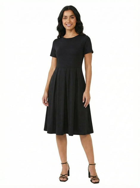 24seven Comfort Apparel Petite Midi Dress Blue XL 2