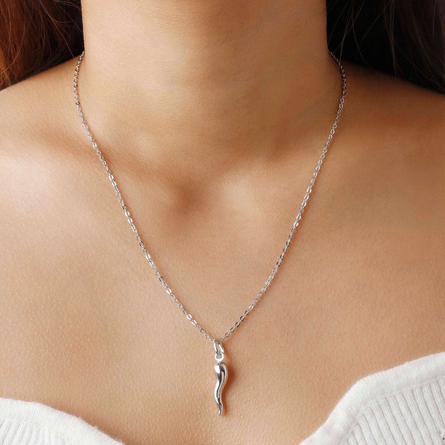 Autentica Lucky Horn Pendant Necklace Multi 4