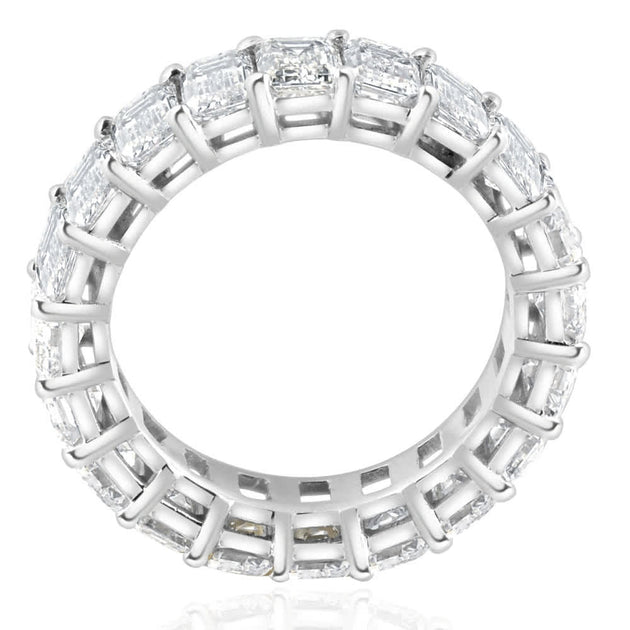 Pompeii3 6Ct Emerald Cut Diamond Eternity Ring White Gold US 9 4