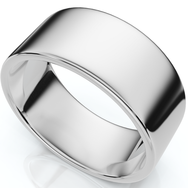 Pompeii3 Flat Wedding Band White Gold US 9 2