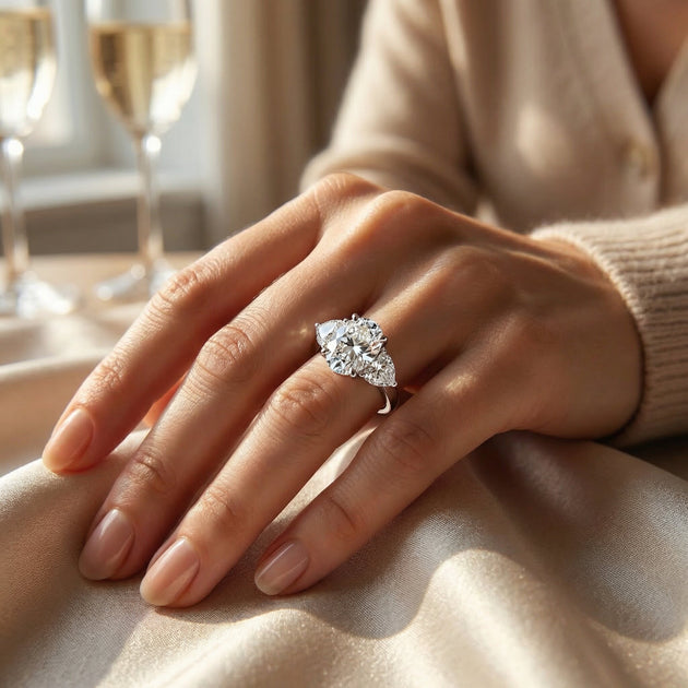 Pompeii3 Trilogy Diamond Engagement Ring Gold/Platinum US 5 4
