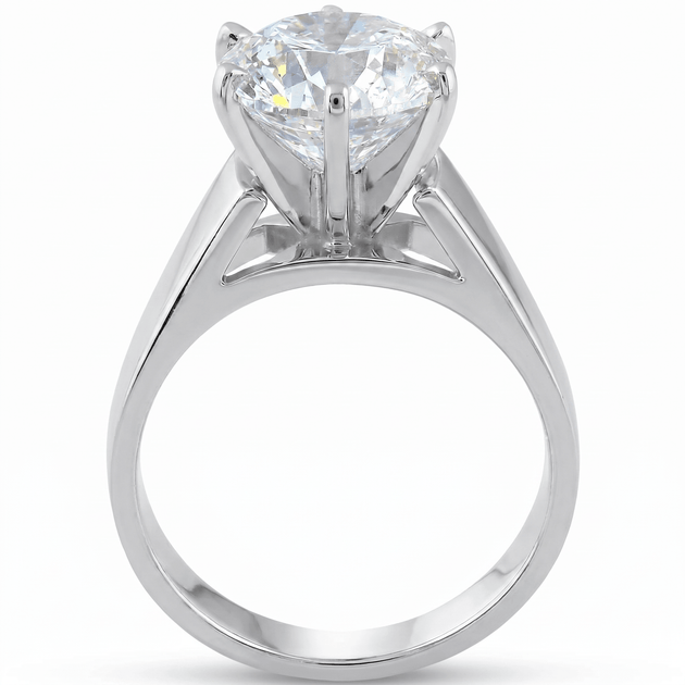 Pompeii3 Solitaire Engagement Ring White Gold US 7 5