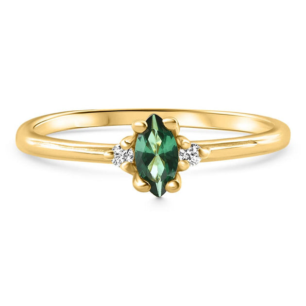Pompeii3 1/3Ct Marquise Emerald Diamond Ring 10k Gold US 7.5 2
