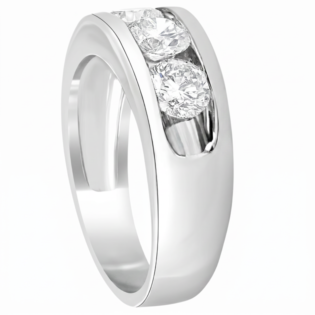 Pompeii3 Three Stone Ring White Gold US 11.5 4