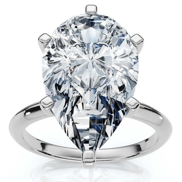 Pompeii3 5Ct Pear Solitaire Diamond Engagement Ring US 4.5 3