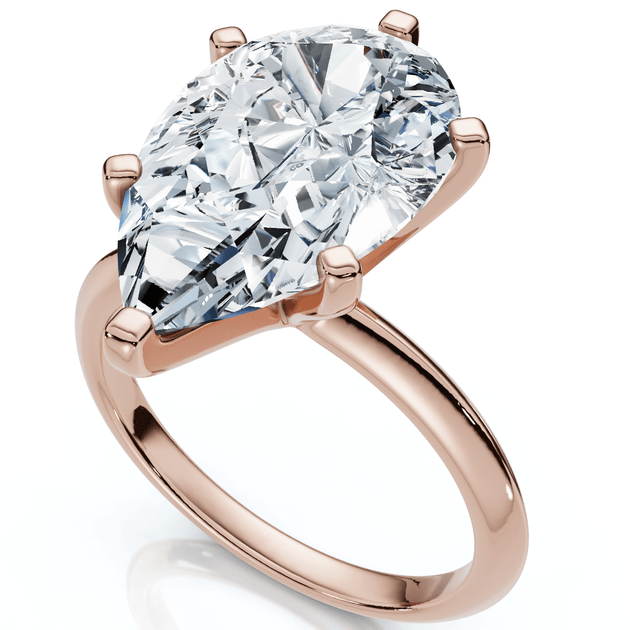 Pompeii3 3Ct Pear Shape Solitaire Diamond Engagement Ring US 4 4