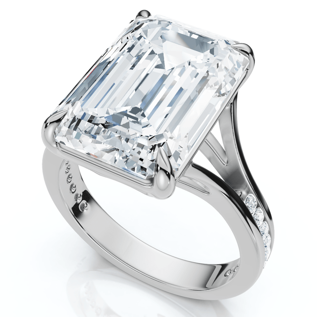 Pompeii3 9.20Ct Emerald Cut Diamond Engagement Ring US 8.5 3