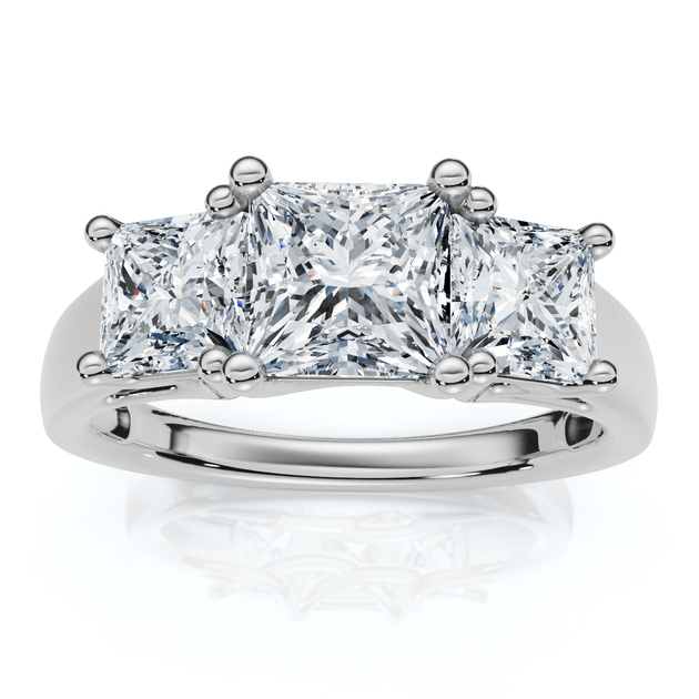 Pompeii3 Princess Cut Diamond Engagement Ring 14k White Gold US 7 2