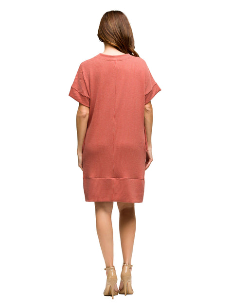 24seven Comfort Apparel Maternity T-Shirt Dress Red Medium 4