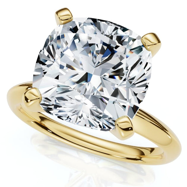 Pompeii3 5Ct Cushion Lab Grown Diamond Solitaire Ring Silver US 7.5 2